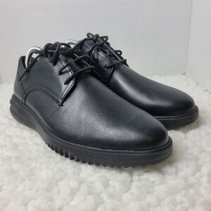 Cole Haan Grand+ Plain Toe Men's 8.5 Oxford Black Leather Shoes C38222